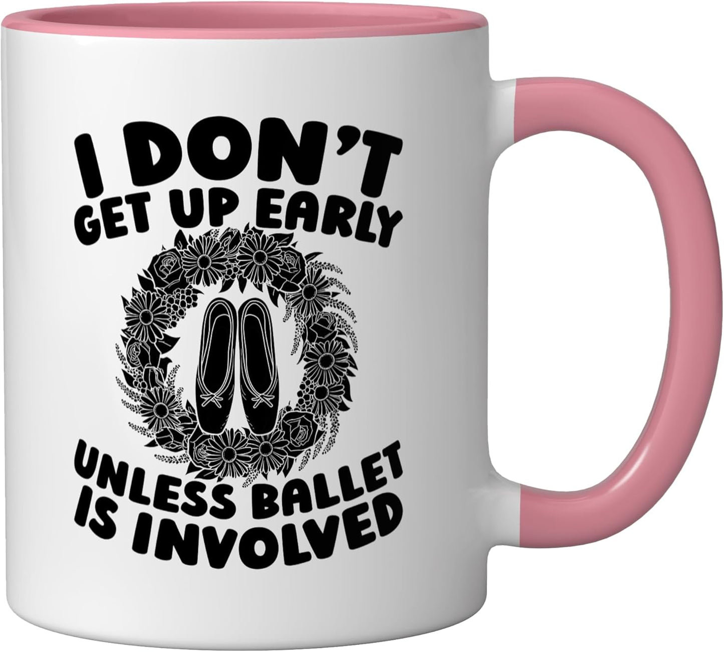 Taza Cerámica Baile de Ballet Rosa/Blanco