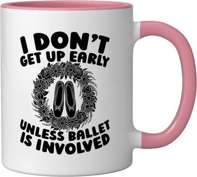 Taza Cerámica Baile de Ballet Rosa/Blanco
