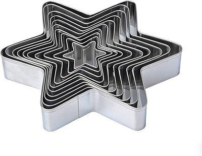 Juego cortadores de galletas de estrella acero inoxidable 10 piezas