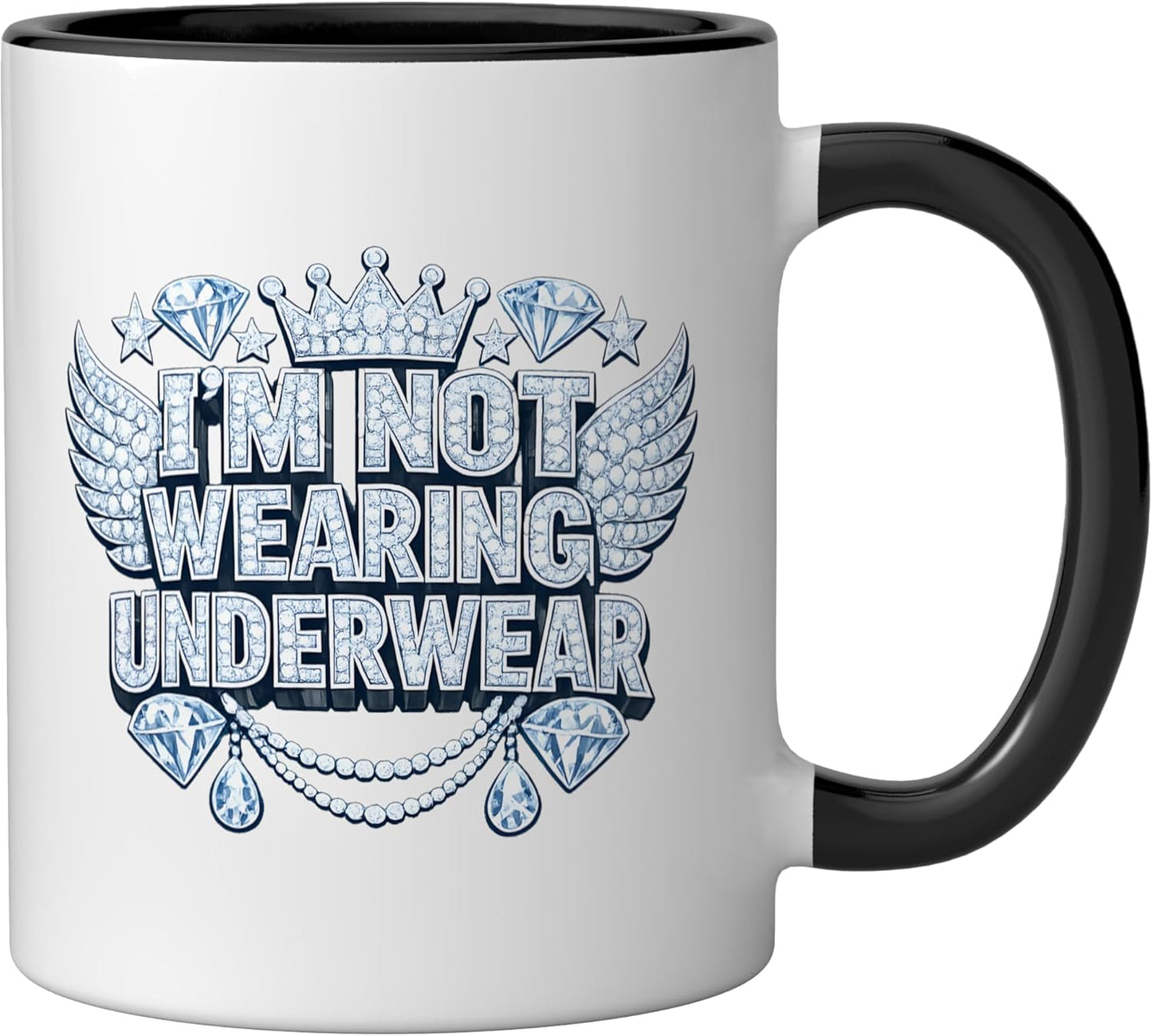 Taza Cerámica con Corona Diamante Negro/Blanco