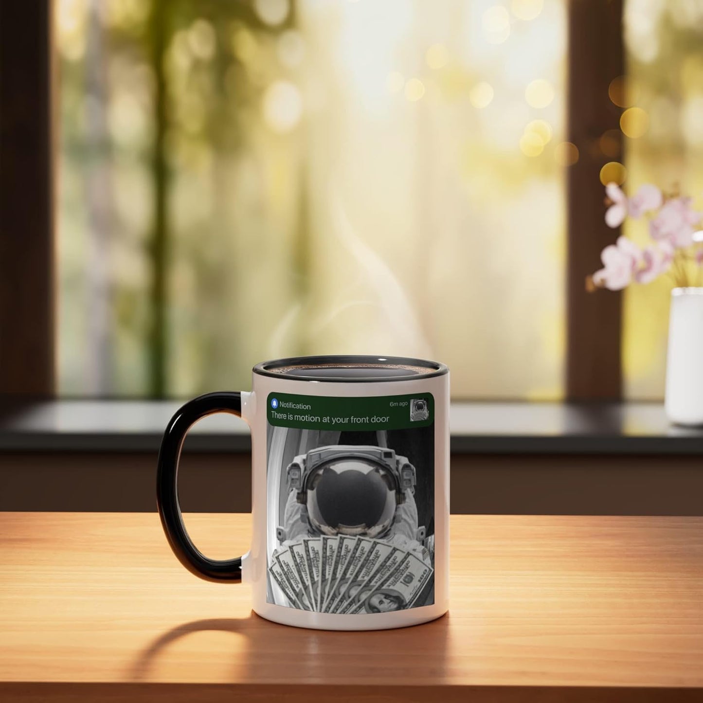 Taza Cerámica Astronauta con Mensaje Negro/Blanco