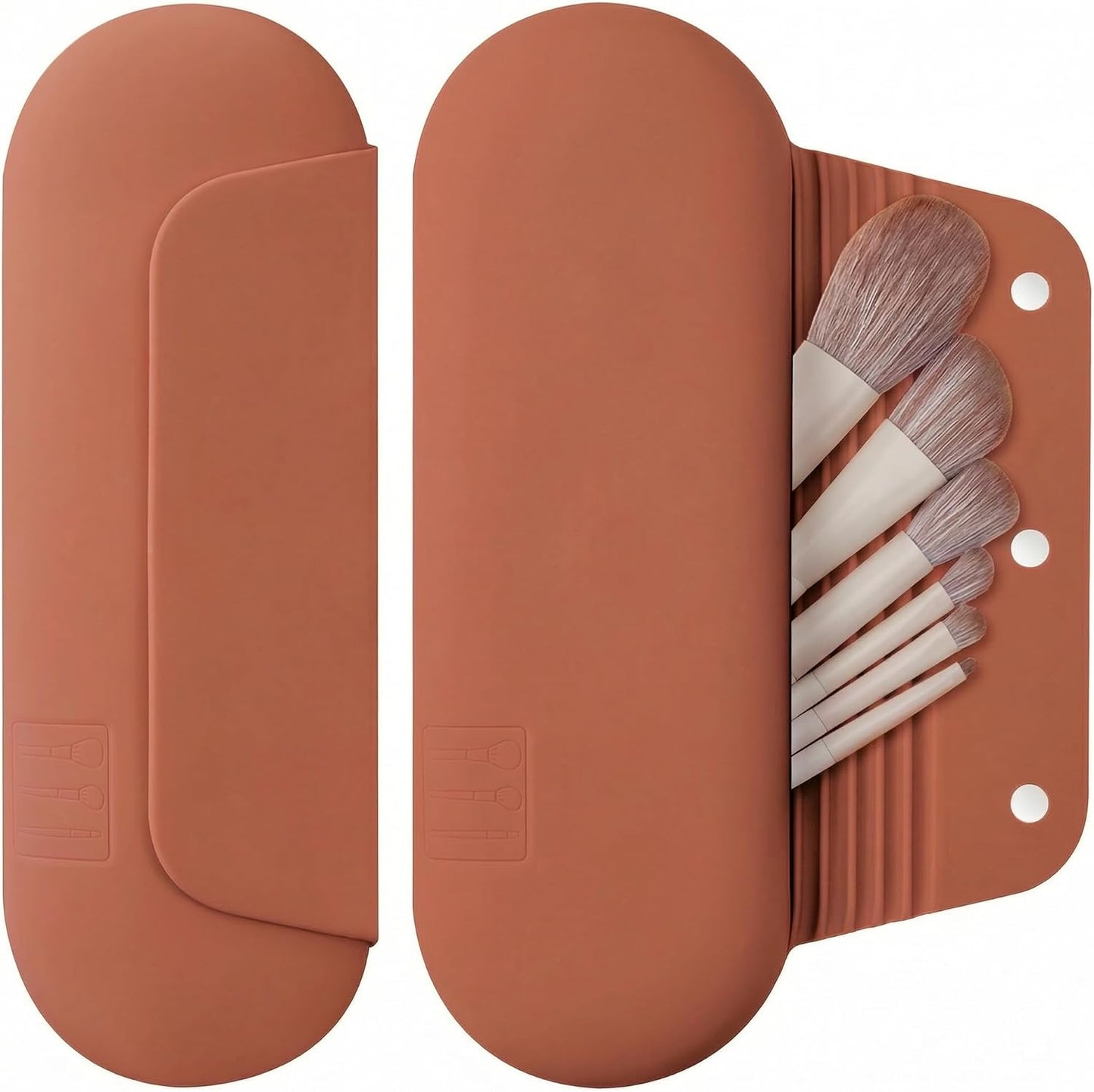 Soporte silicona brochas maquillaje con cierre magnético