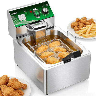 Freidora eléctrica 10L acero inox 1700W con cesta