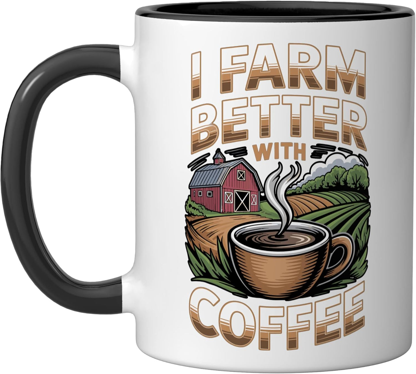 Taza Cerámica Café Agricultura Caffeine Negro/Blanco