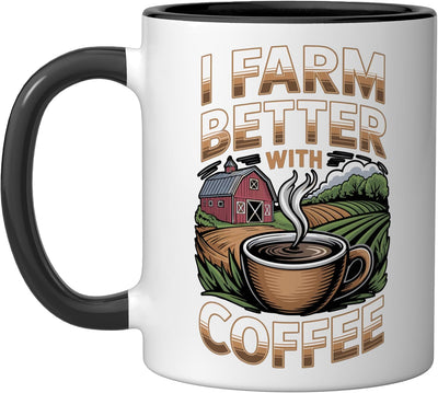 Taza Cerámica Café Agricultura Caffeine Negro/Blanco