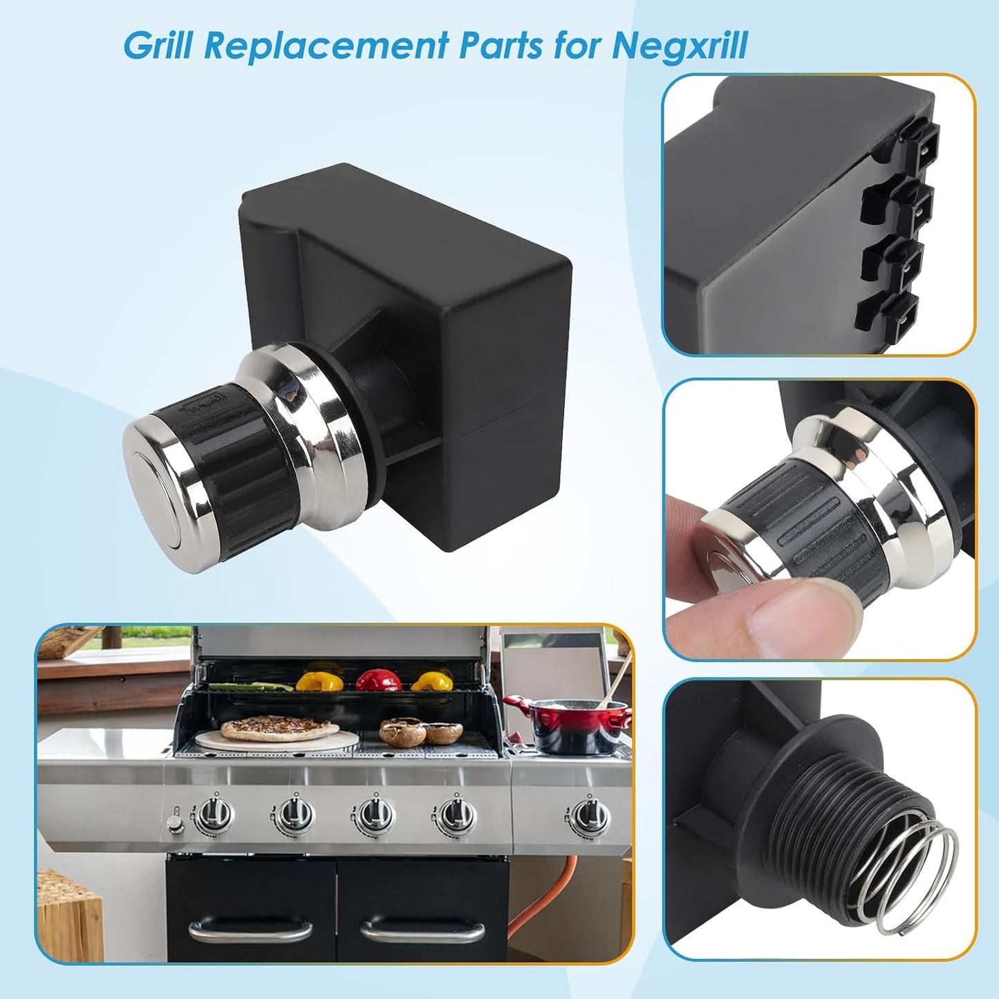 Encendedor parrilla Nexgrill 4 salidas botón táctil con cables