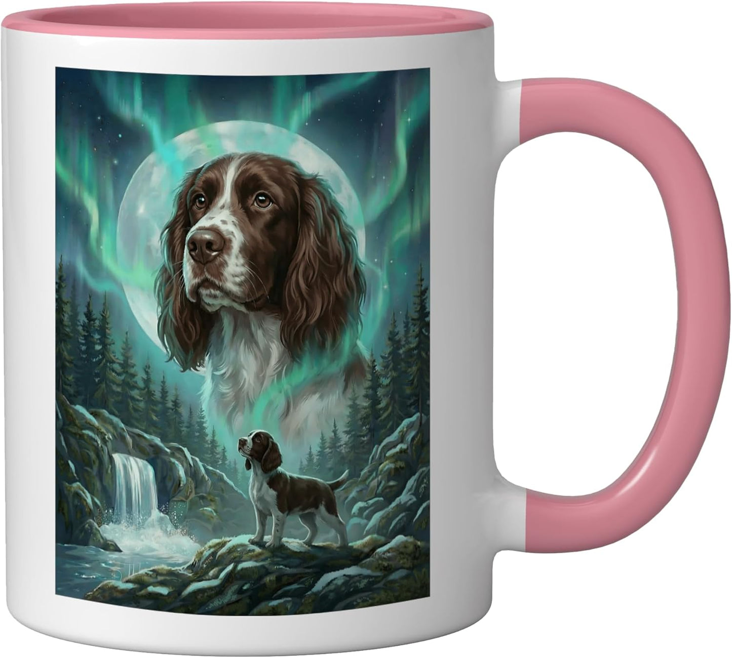 Taza Cerámica Aurora Borealis Rosa/Blanca
