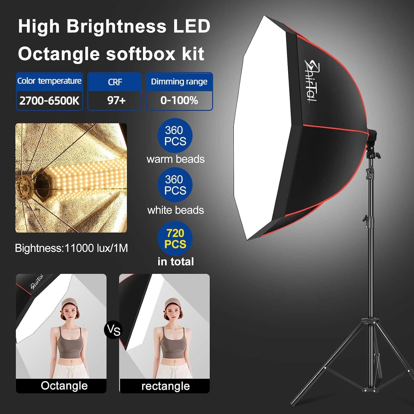 Kit Softbox LED 110W 2700-6500K estudio foto
