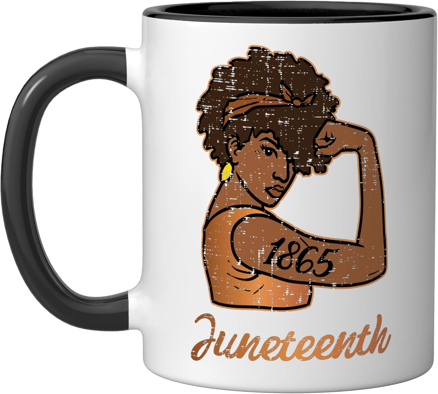 Taza cerámica para mujer y niña Juneteenth 1865 Melanin Mom