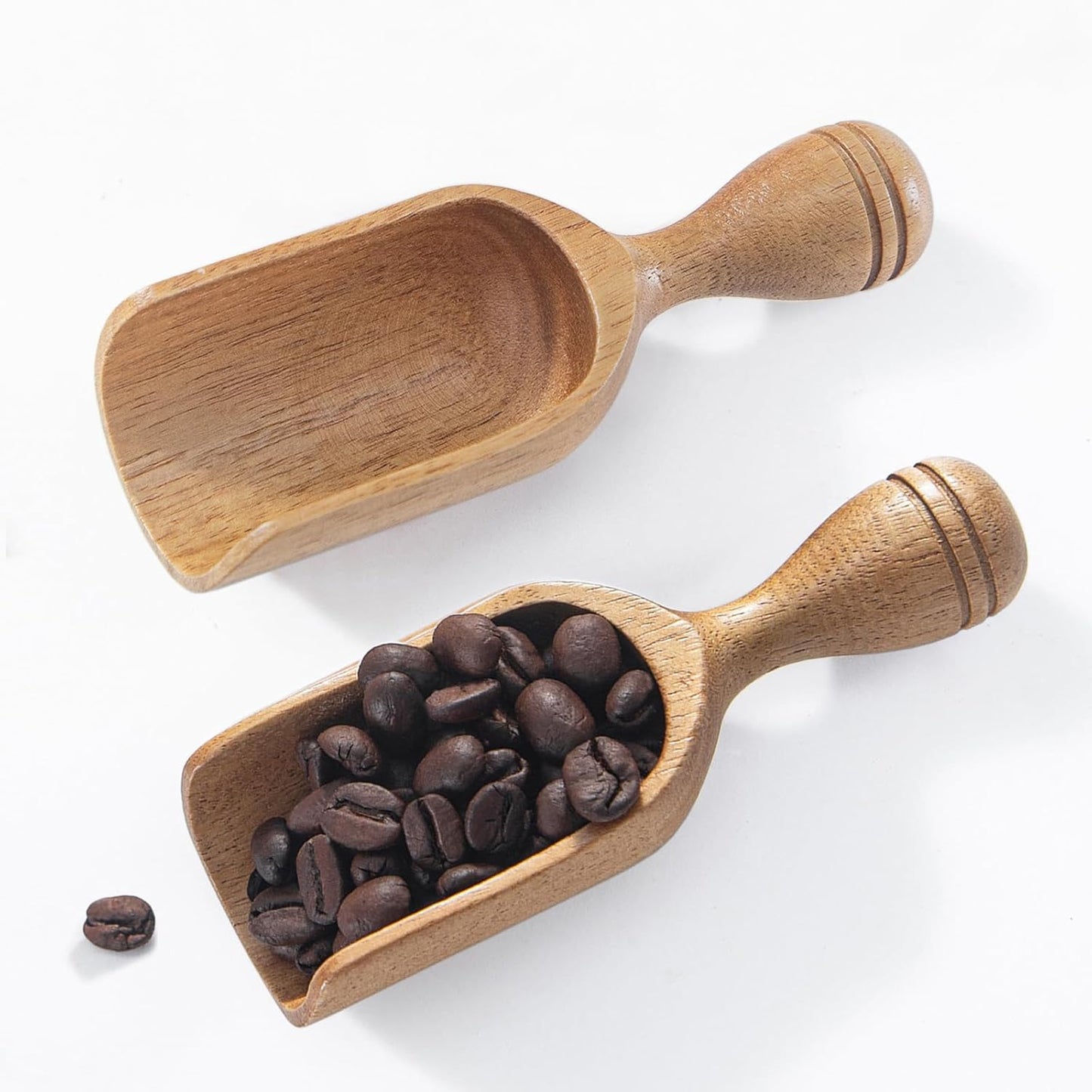 Cucharas de madera de acacia para café y condimentos, 2 unidades