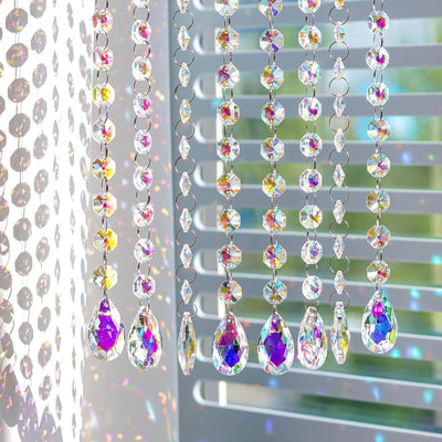 10 Guirnaldas Cristales Lágrima para Candelabro Navidad