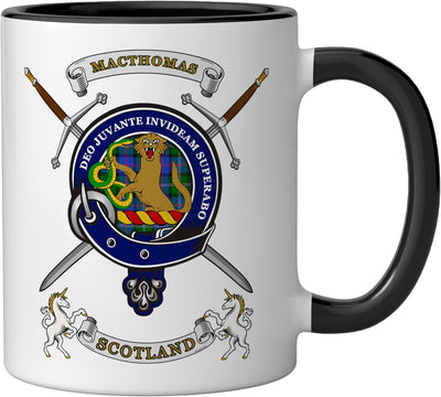 Taza Cerámica Clán Tartán con Espadas Negro/Blanco