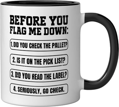 Taza Cerámica Operador de Grúa Negra/Blanca