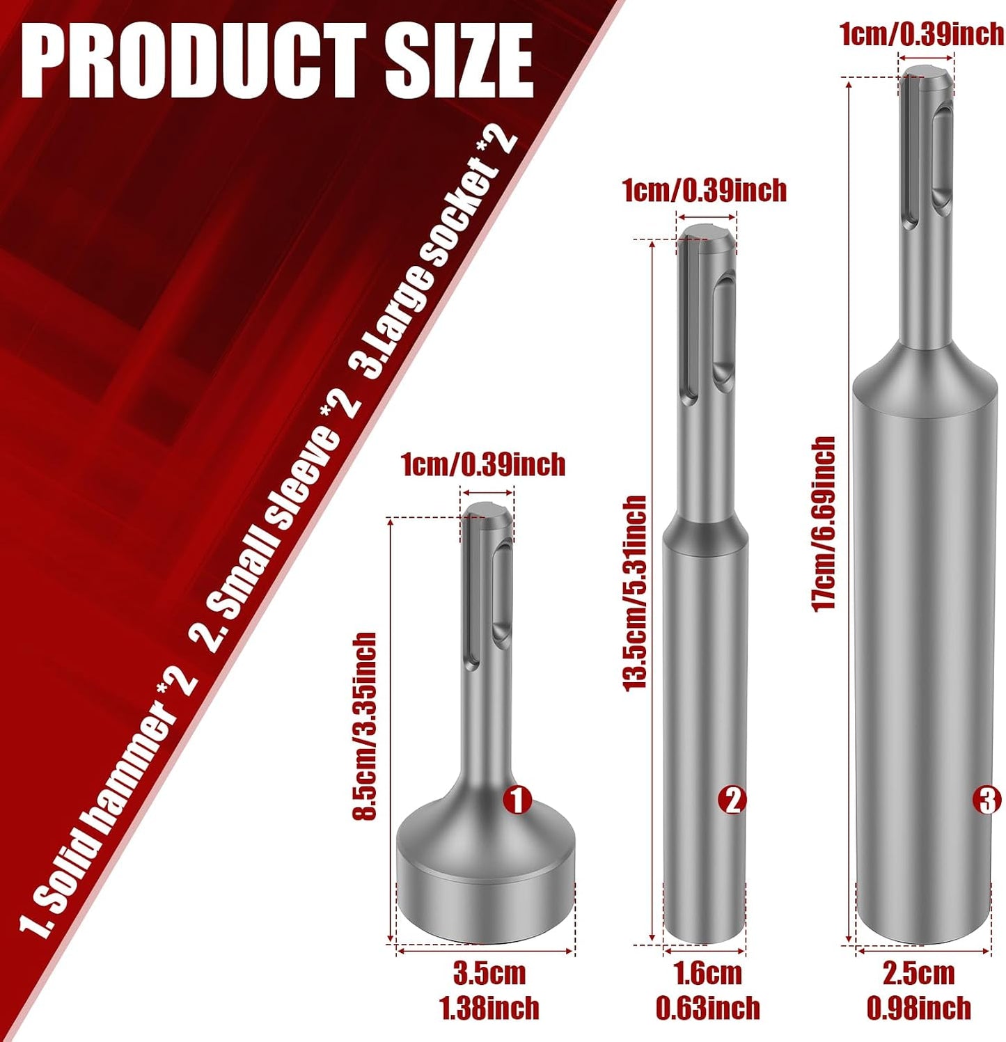 6 Pzas SDS Plus Broca Perforadora Industrial