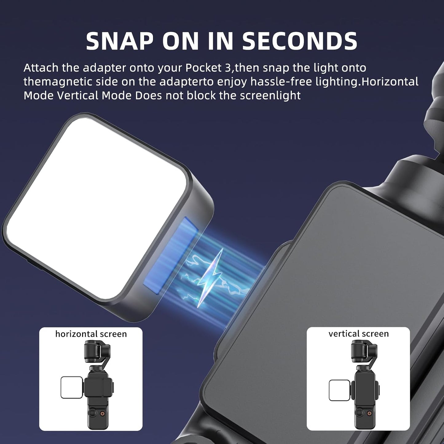 Luz magnética para DJI Osmo Pocket 3 LED recargable 3 modos