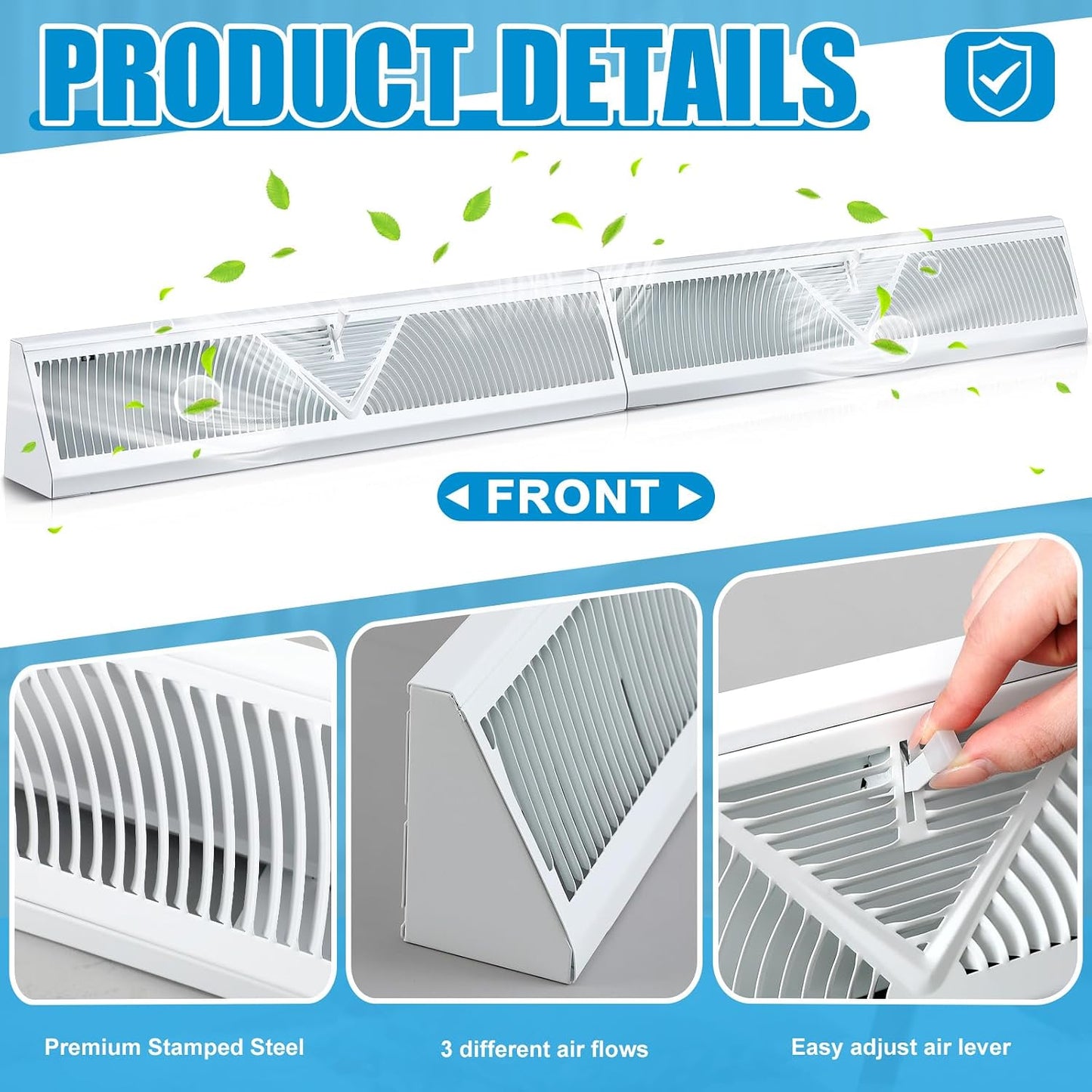 Rejilla ventilación 48pulg zócalo ajustable