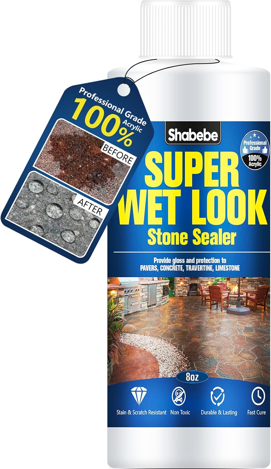 Sellador piedra aspecto húmedo 8oz protección duradera brillo alto