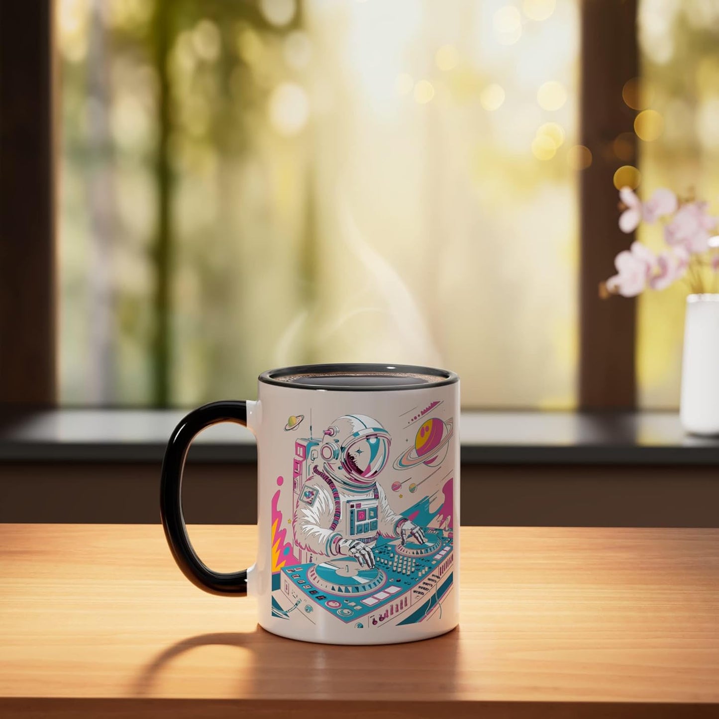 Taza Cerámica Artemis Astronauta Negro/Blanco