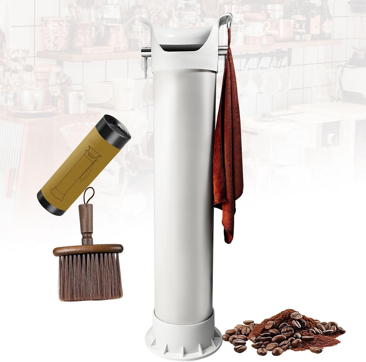 Caja café expreso con barra extraíble base antiderrap 100% blanca