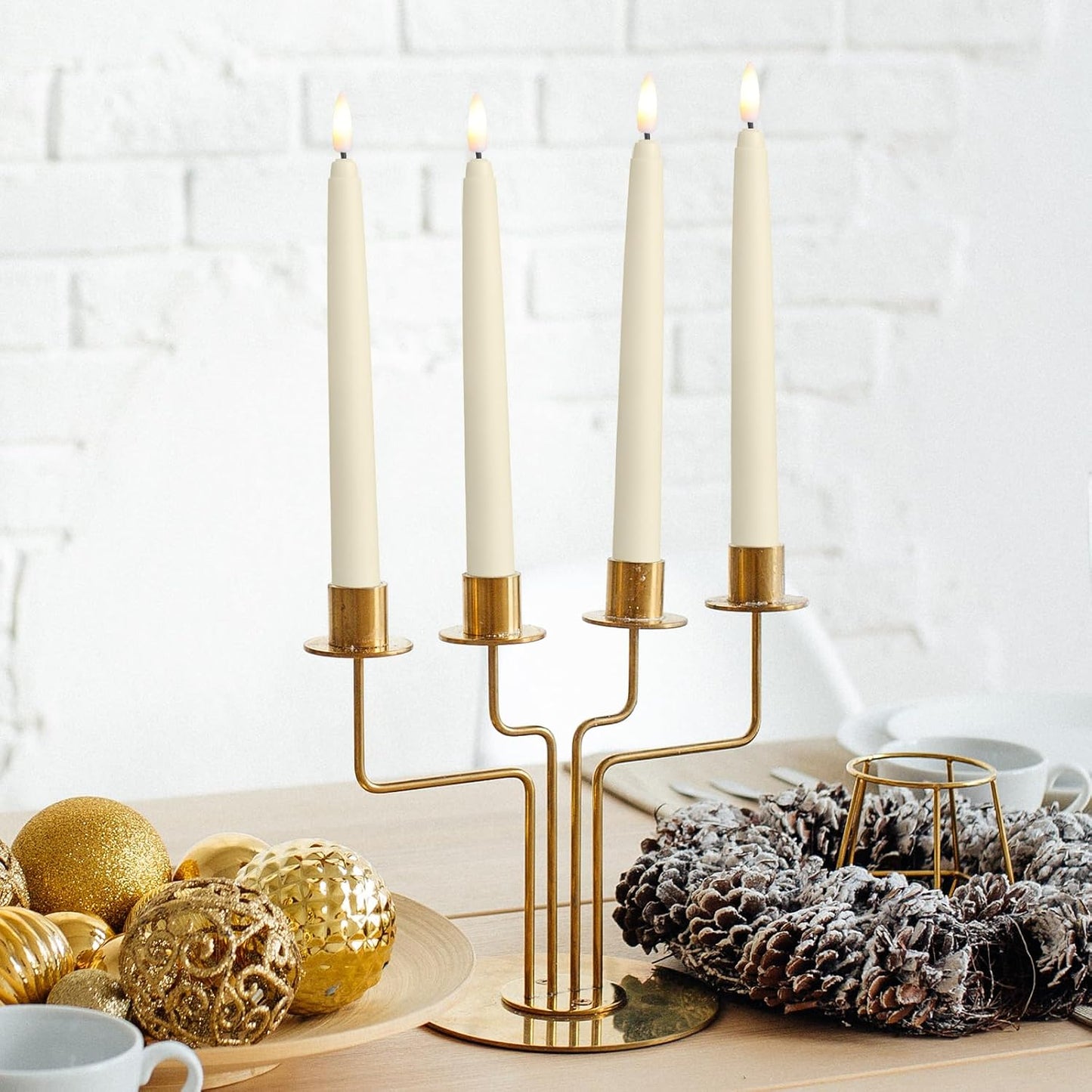 24 Velas LED Parpadeantes Marfil 8.5pulg para Decoración