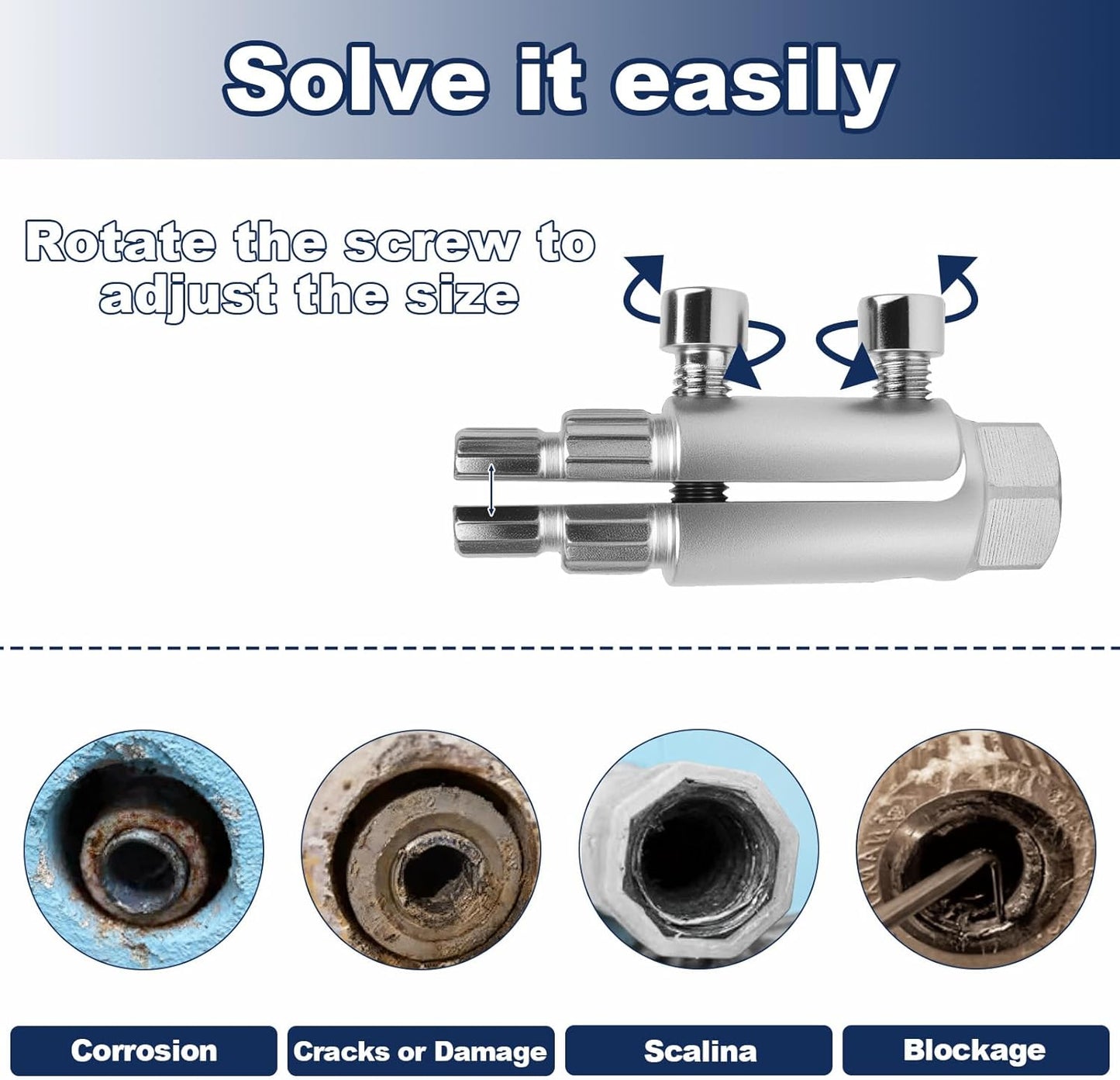 Extractor tubos roto para 1/2-1 pulg con llave