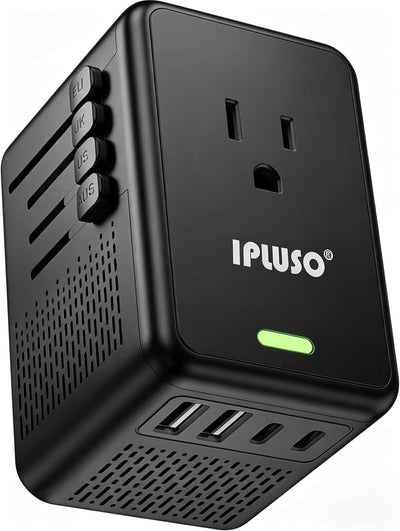 Convertidor voltaje 220V a 110V con 2 USB A y 2 USB C