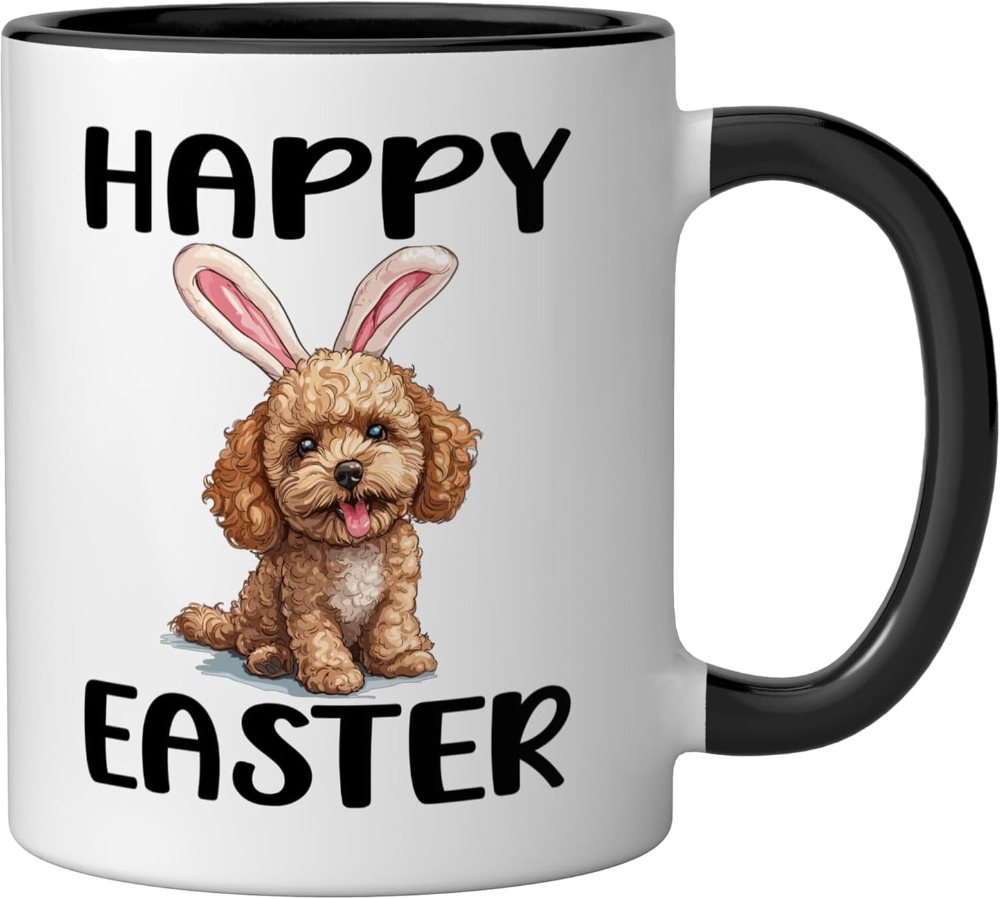 Taza cerámica para perrito toy poodle negro/blanco