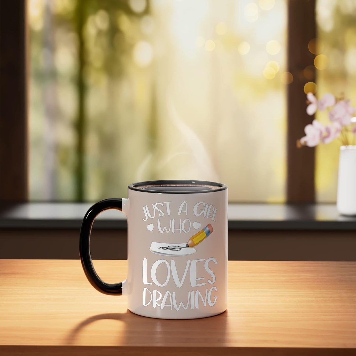 Taza Cerámica para Dibujar Negro/Blanco