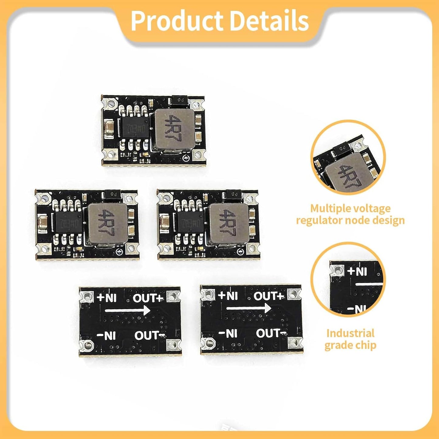 Pack 5 Módulos DC-DC Buck Regulador Voltaje 6-30V a 5V