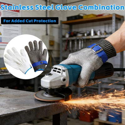 Guantes malla acero inox resistente cortes con hebilla ajustable