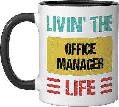Taza Cerámica Office Manager Negro/Blanco