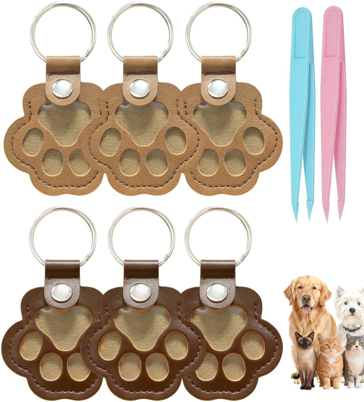 Llavero pelo perro pata piel impermeable amantes perros