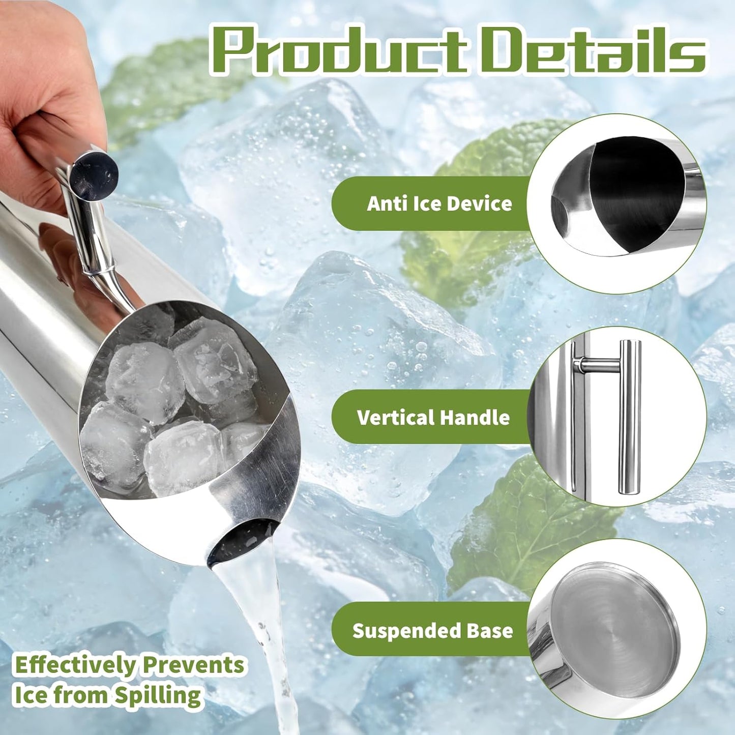 4 Jarras Agua Acero Inox con Mango Protector Hielo 2L