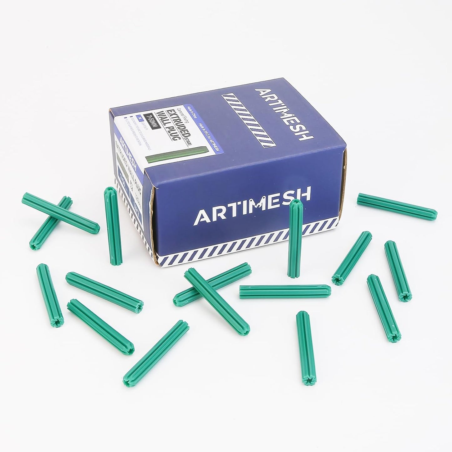 100 Anclajes Plástico 1/4pulg x 2pulg Tapones Pared Resistentes