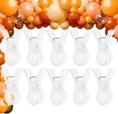 Clips para arco globos plástico transparente 3.5pulg set 10