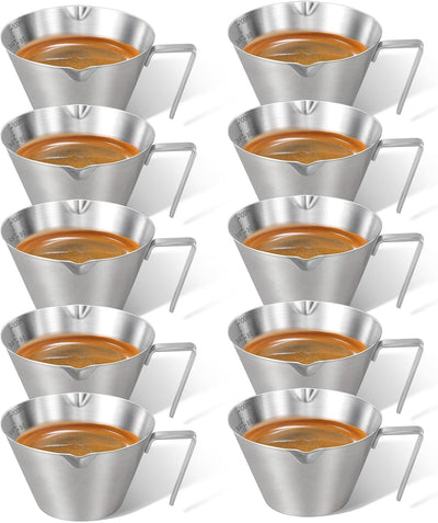 Tazas de café expreso de acero inoxidable doble boquilla 3.4 oz