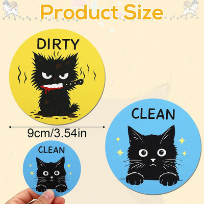 Imán para lavavajillas redondo reversible Clean Dirty para frigoríficos y cocina