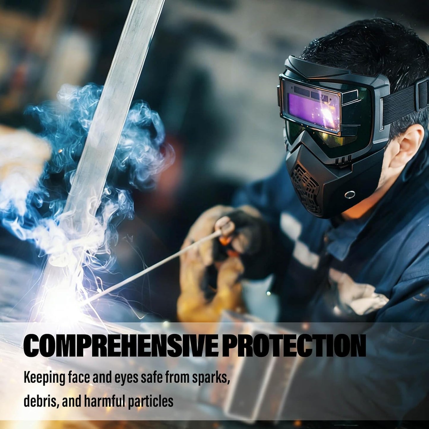 Casco soldadura autooscurecedor filtros inteligentes negro