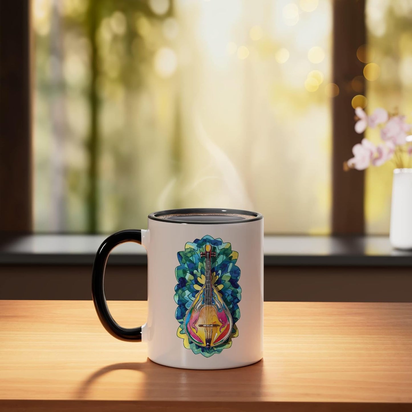Taza Cerámica Bandura Color Negro/Blanco