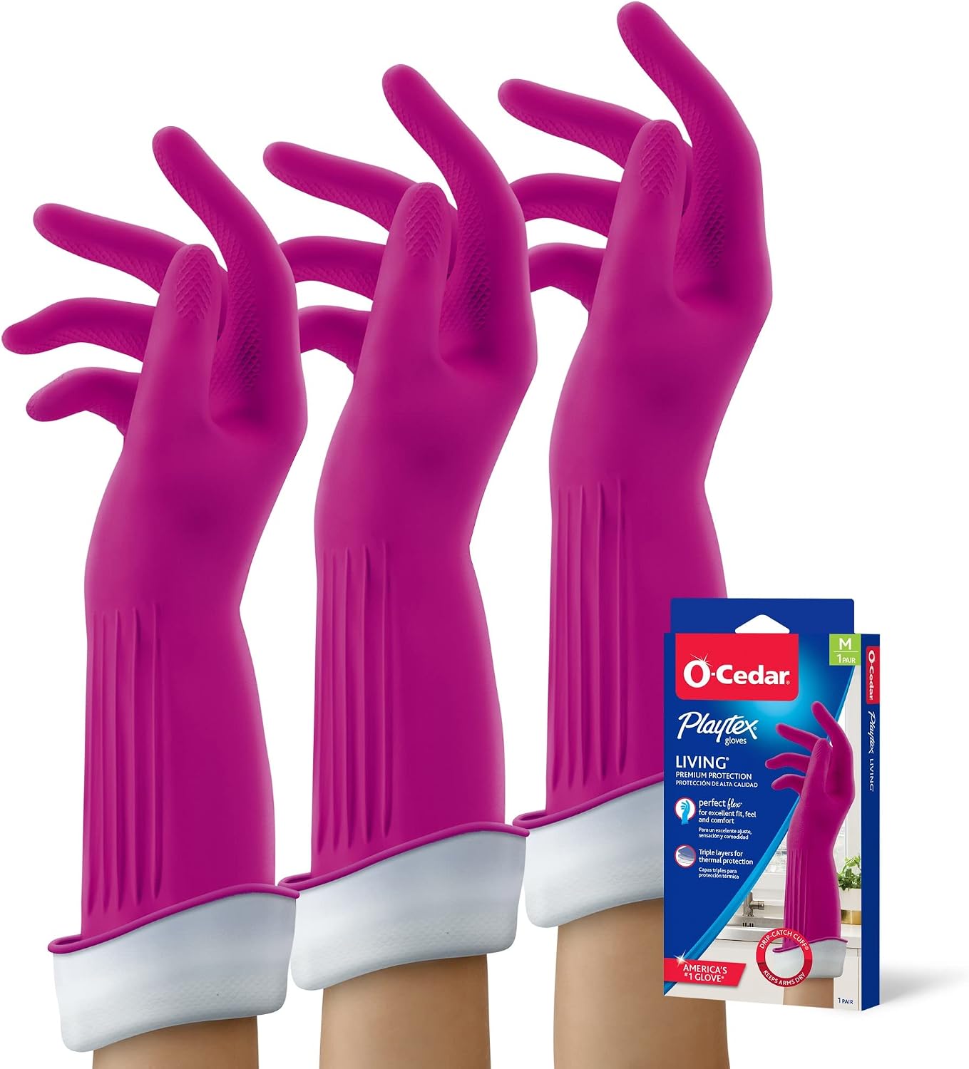 Guantes goma reutilizables para limpieza 3 pzas