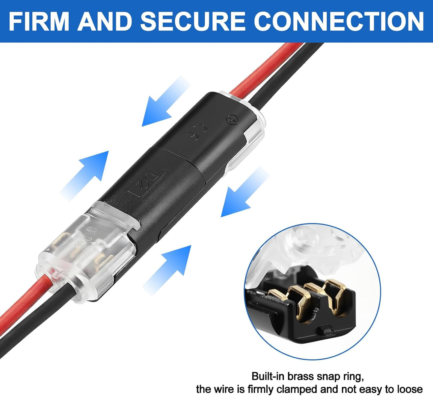 30 Conectores Doble Cable Hebilla Bloqueo Ignífugo 22-18 AWG