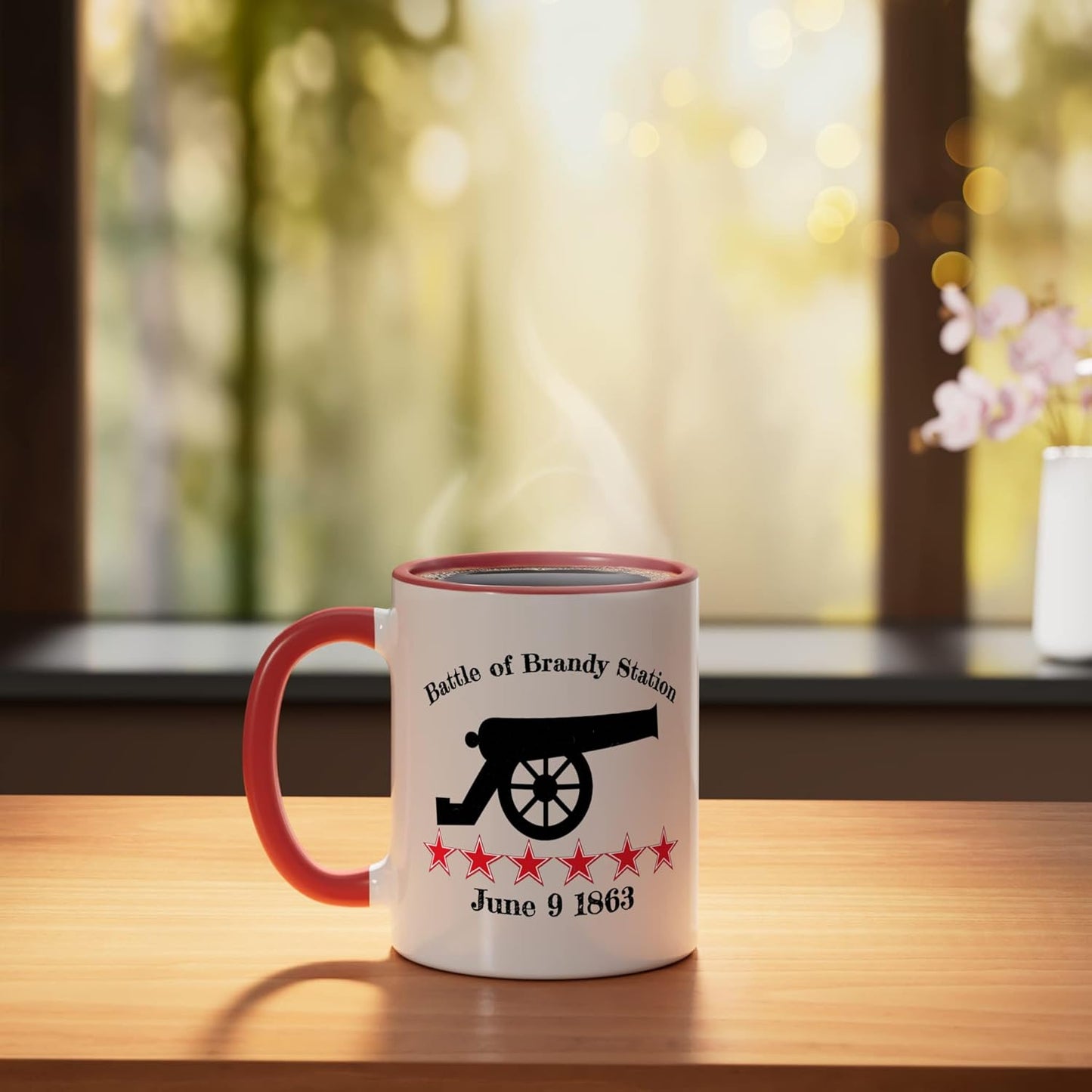 Taza Cerámica Guerra Civil Estación de Brandy Rojo/Blanco
