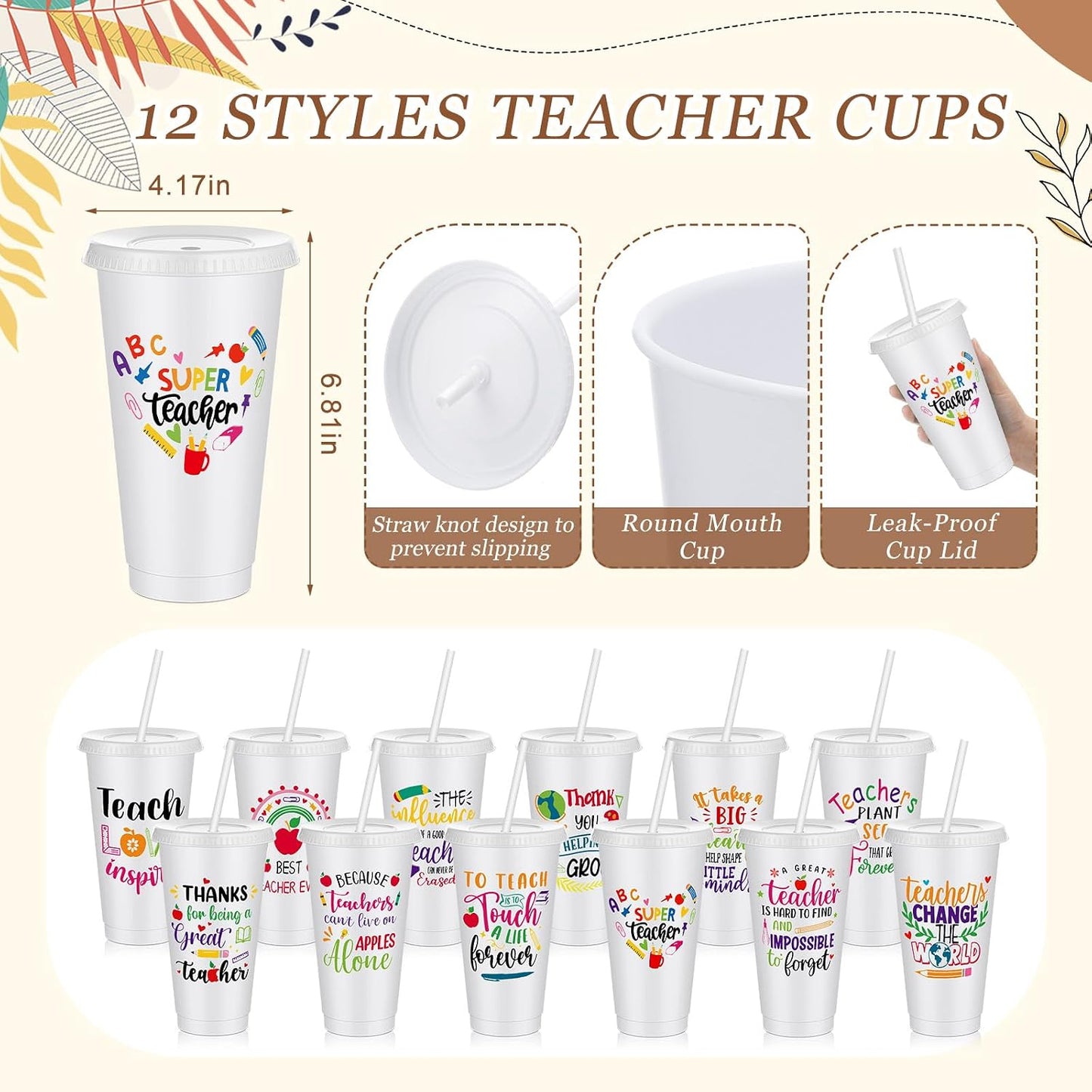 48 Pzas Regalo Profesor 2026 con Vaso Plástico 24oz
