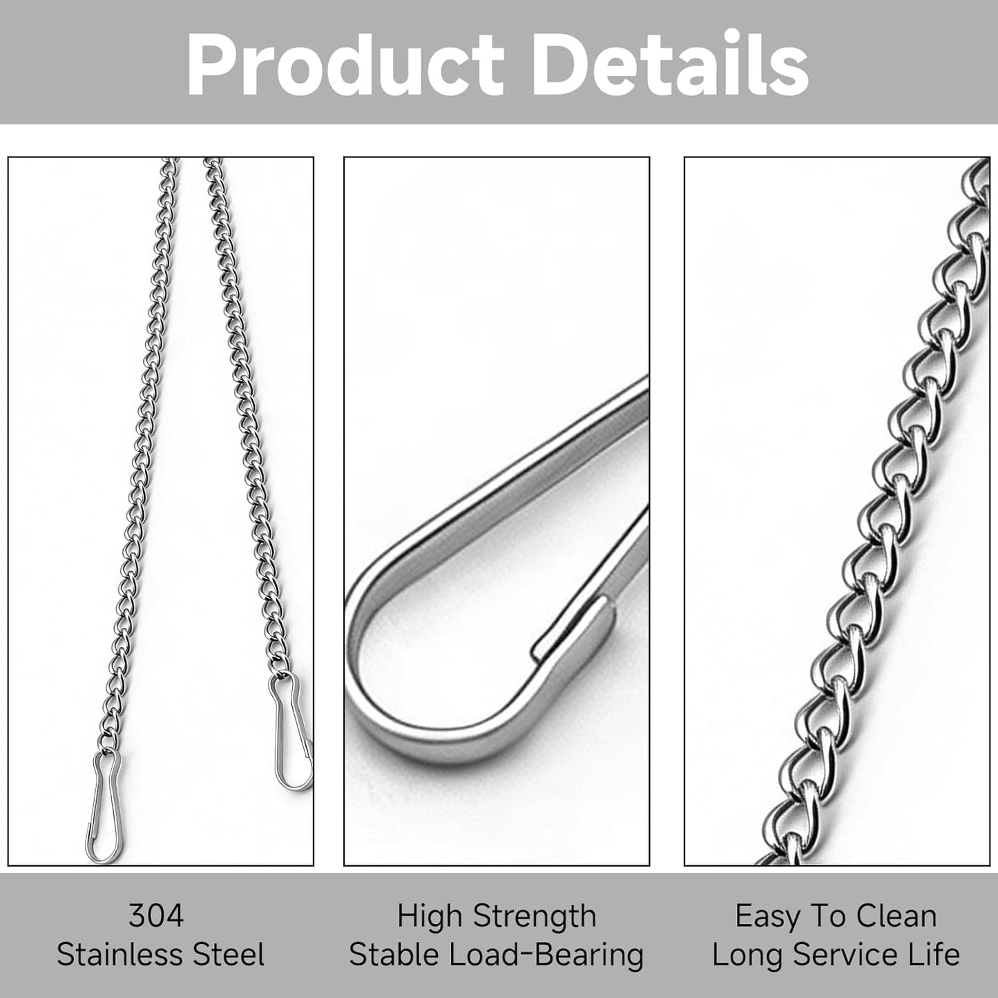 10 Cadenas Colgantes Cristal Manchado 20pulg con Ganchos