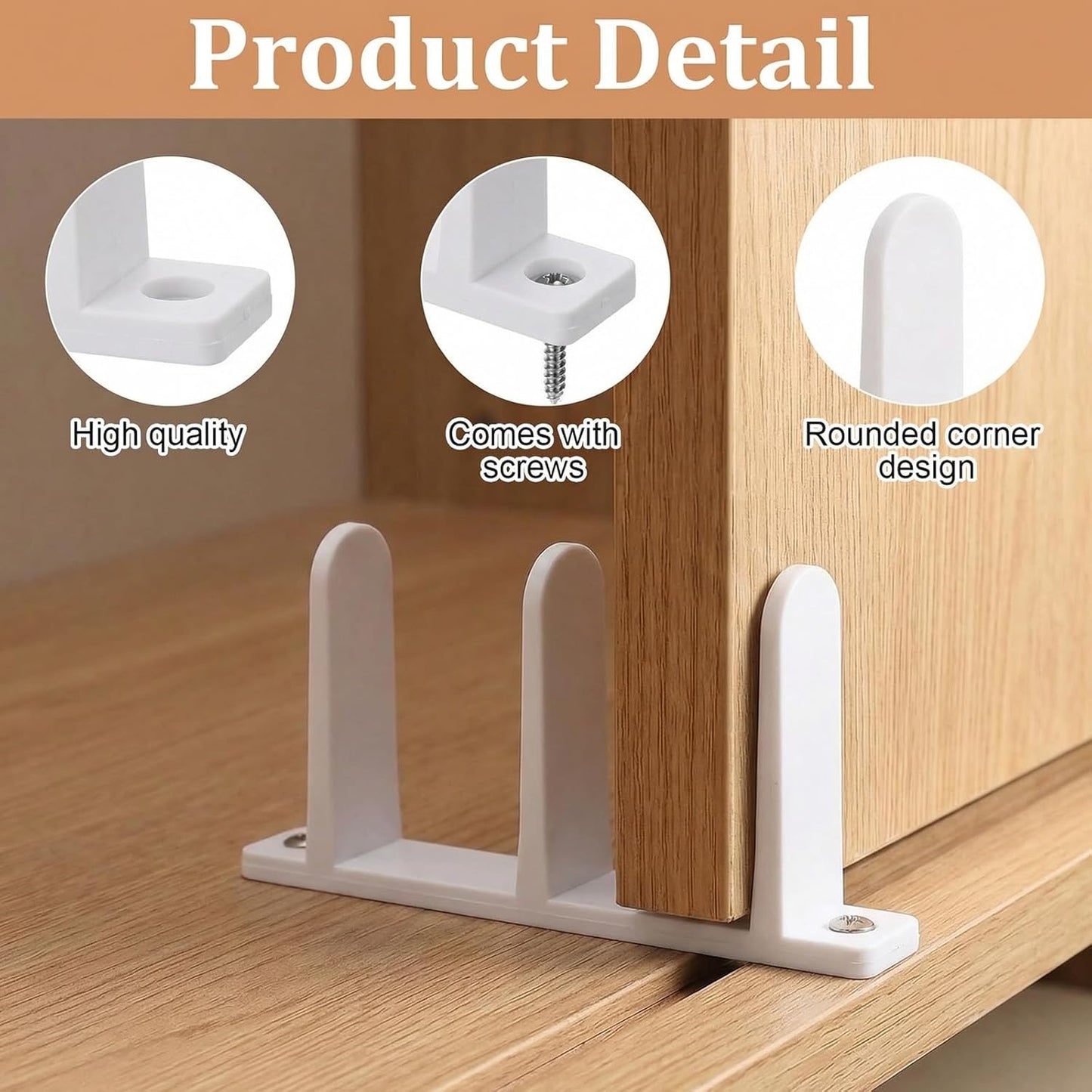 Kit 4 Guías Suelo Puerta Corrediza Armario ABS Universal