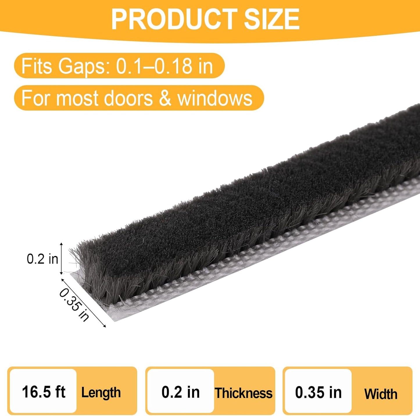 Sellador para ventanas y puertas deslizables 16.5pies gris
