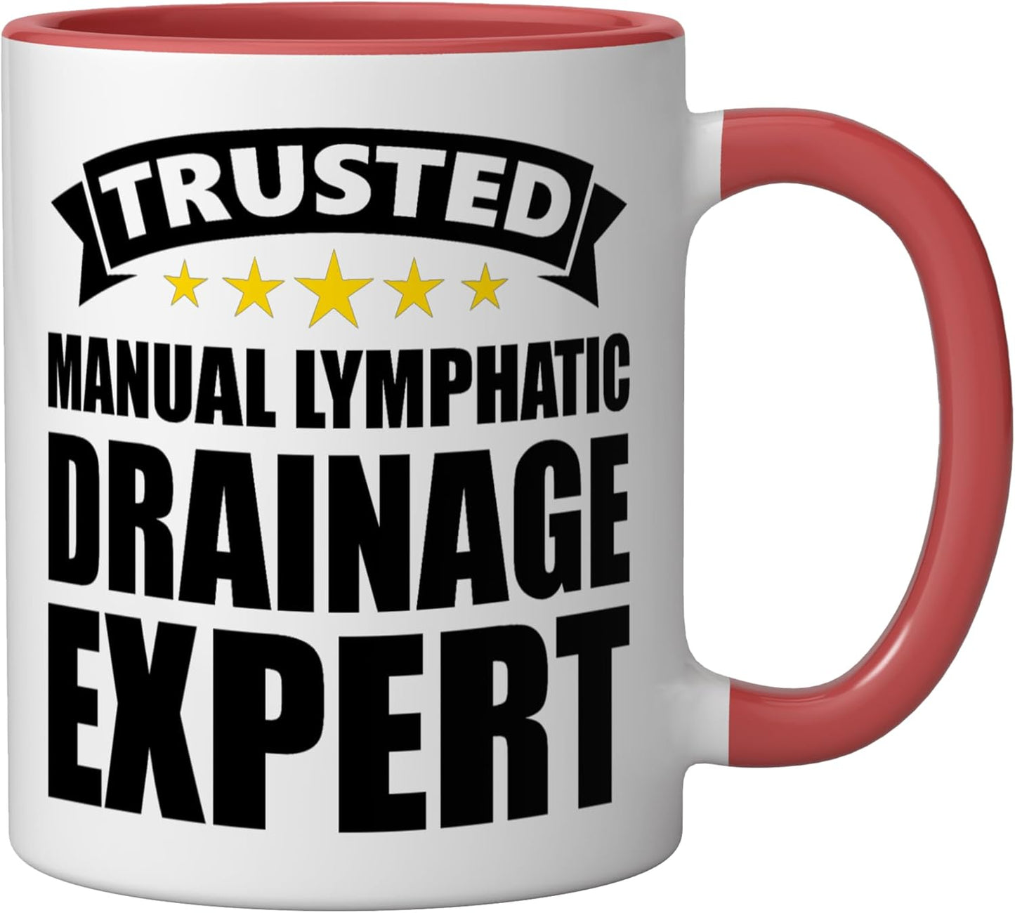 Taza cerámica drenaje linfático rojo blanco