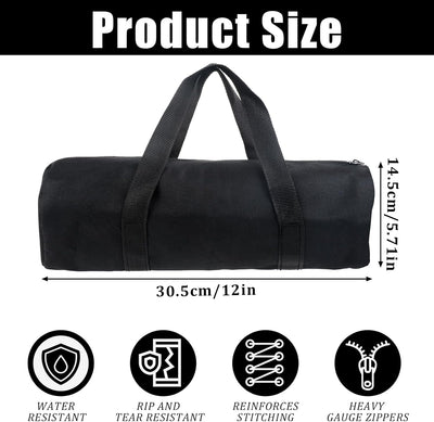 Bolsa herramientas lona 12pulg negra gran capacidad