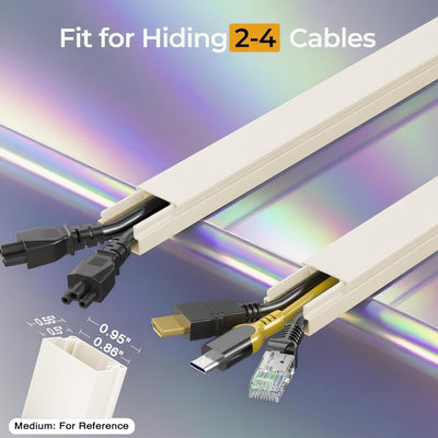 Kit ocultador cable 113.4pulg cubiertas autoadhesivas pared