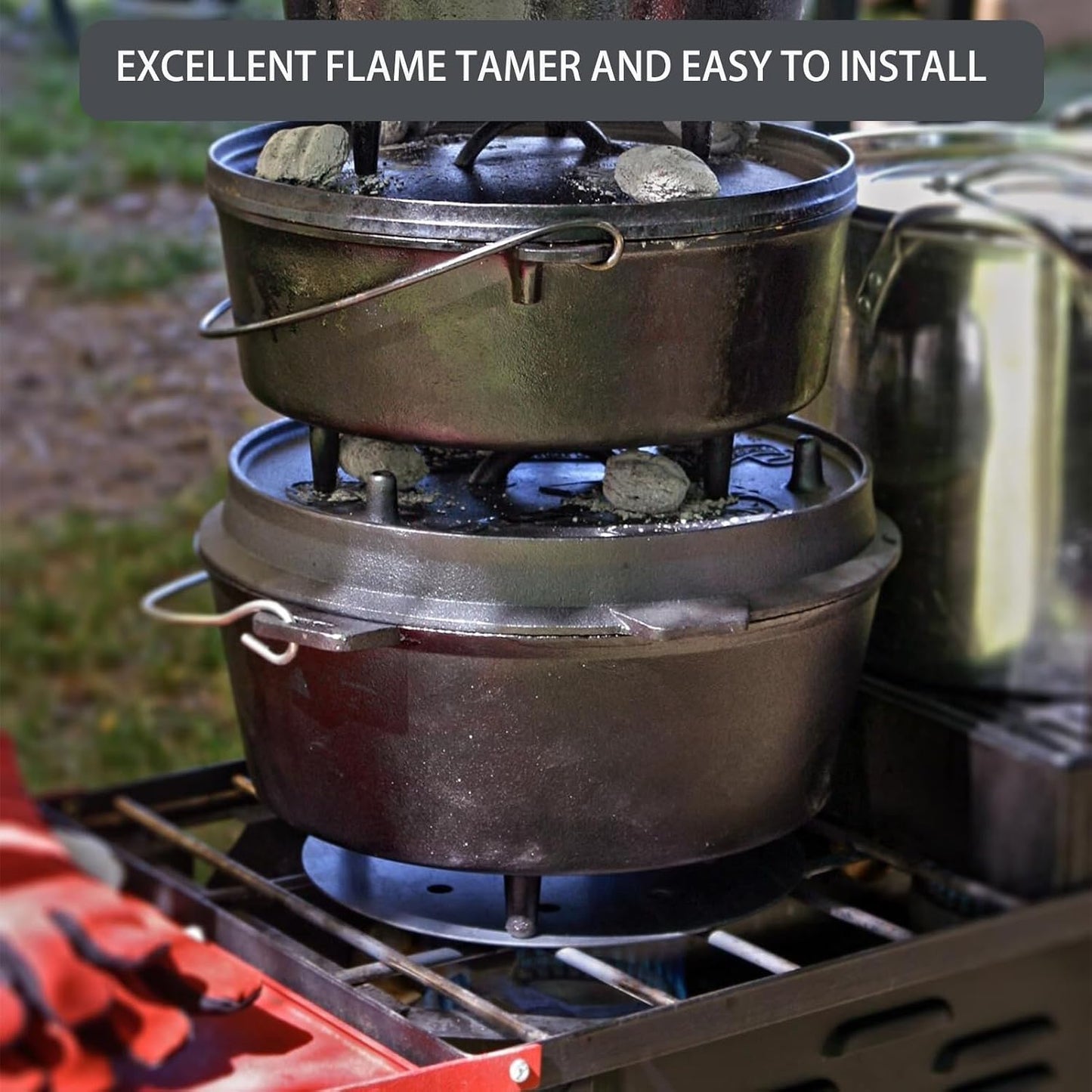 Placa difusor acero fundido para parrilla Camp Chef 10pulg
